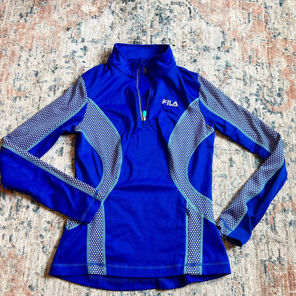 FILA Women's Electric Blue Half-Zip Active Top